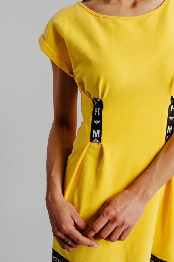 Žuta haljina sa dva rajsferšlusa detalj III